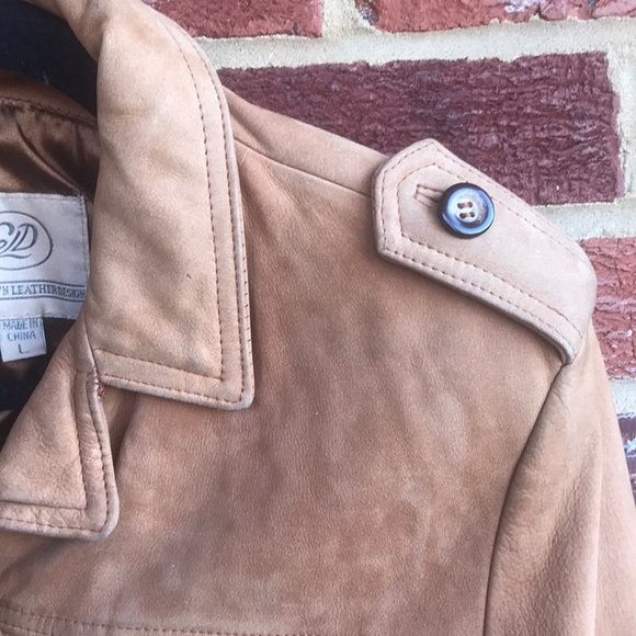 Georgetown Leather Design sz L Safari Style Coat - Picture 10 of 11